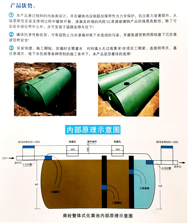 新会玻璃钢化粪池